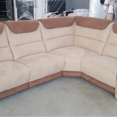 Divano angolare Angolare meccanismo relax tessuto a timacchia Artigianale in Offerta Outlet