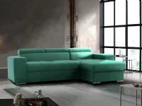 Divano angolare Divano moderno trasformabile pilatus, divano letto verde smeraldo, made in italy do Collezione esclusiva: SCONTO ESCLUSIVO