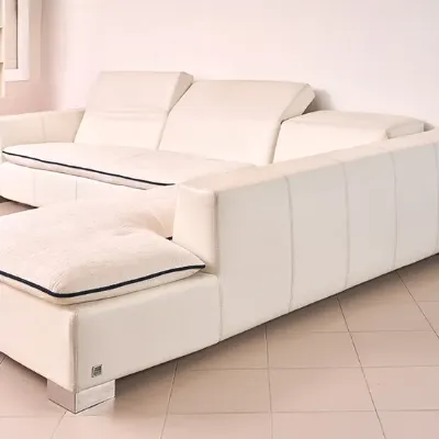 Divano Enrico coveri pelle in misto piuma  Epoque in Offerta Outlet
