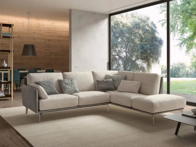 Divano design tessuto Living minimal angolare di Samoa con sconto del - 35%