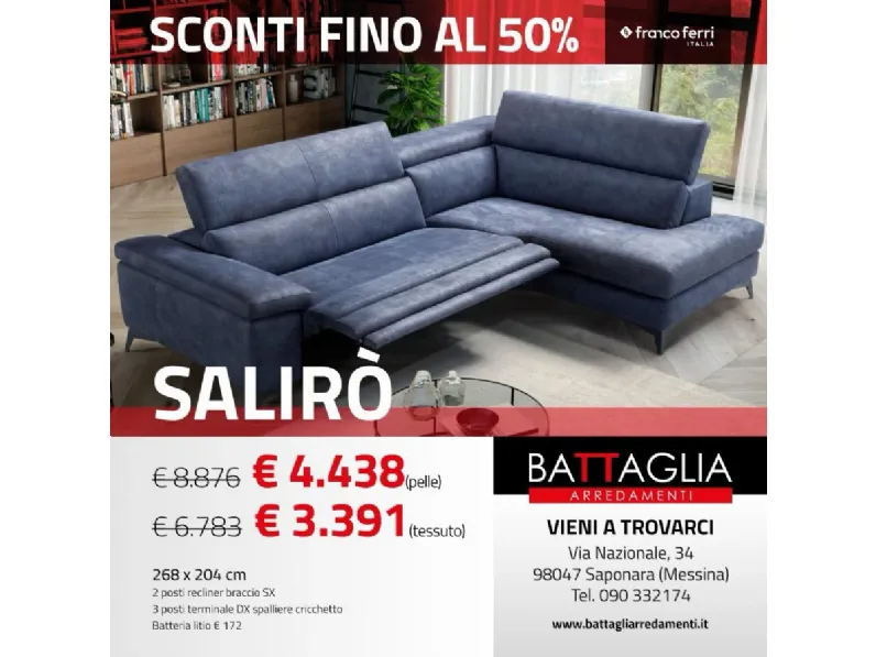 Divano Salirò in Tessuto Franco ferri a prezzo scontato