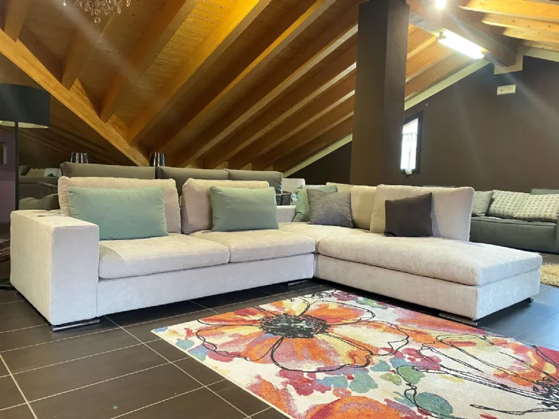 Divano angolare tessuto in misto piuma  Flexstyle in Offerta Outlet