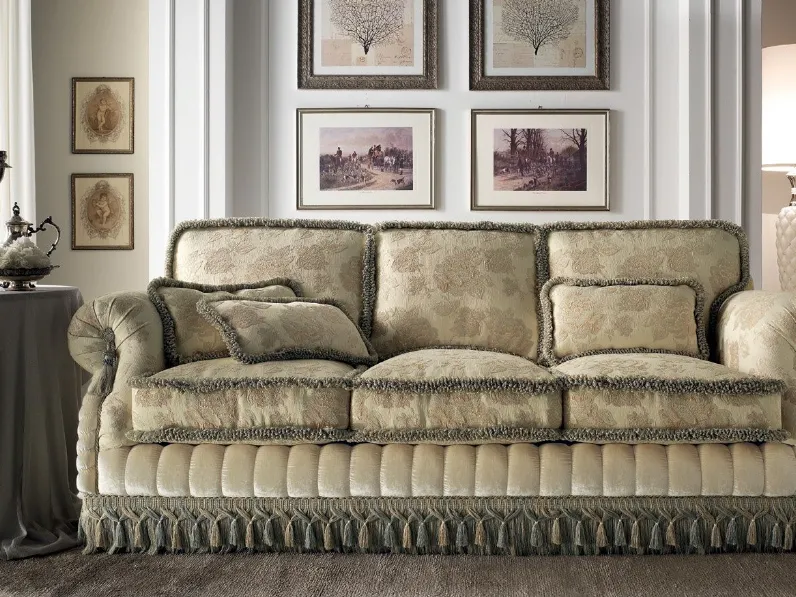 Divano in Tessuto stile classico modello Classico 800 venezia piuma scontato - 37%