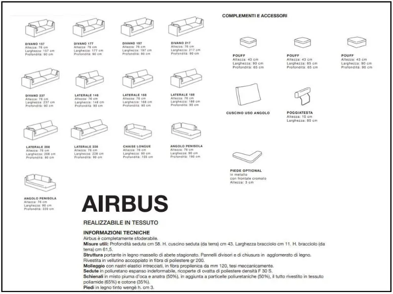 Divano con penisola Airbus Excò ad un prezzo vantaggioso