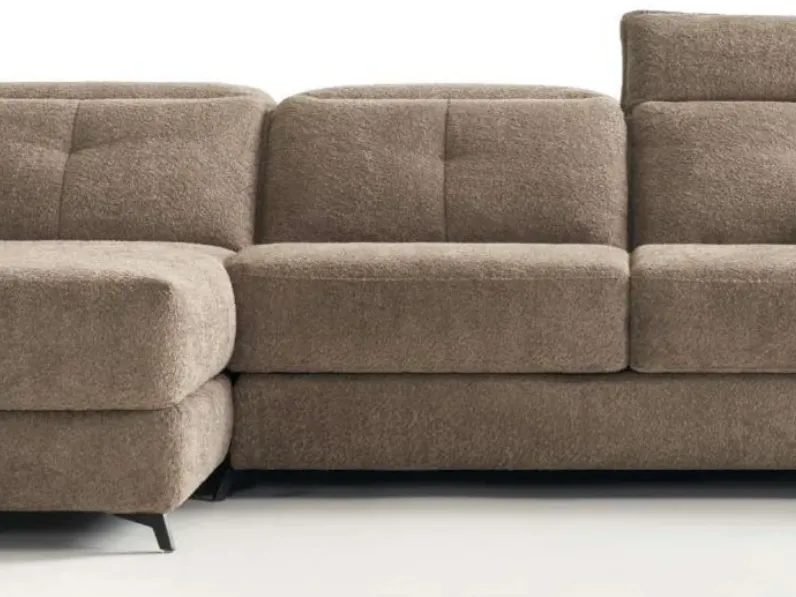 Divano Divano letto matera con penisola Hoppl� a PREZZO OUTLET scontato del 40%
