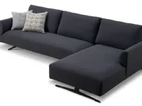 Divano con penisola Divano mod.eddy con chaise-longue rivestito in tessuto in promo-sconto del 50% Exc in Offerta Outlet