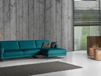 Divano con penisola Divano modello gass con chaise-longue rivestito in tessuto in promo-sconto del 50% Exc� in Offerta Outlet