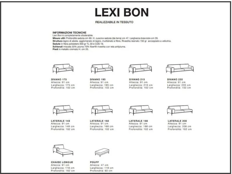 Divano con penisola Lexi bon Excò con forte sconto