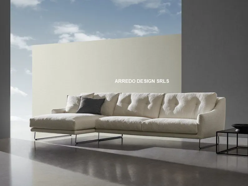 Divano con penisola tessuto in misto piuma  Twils in Offerta Outlet