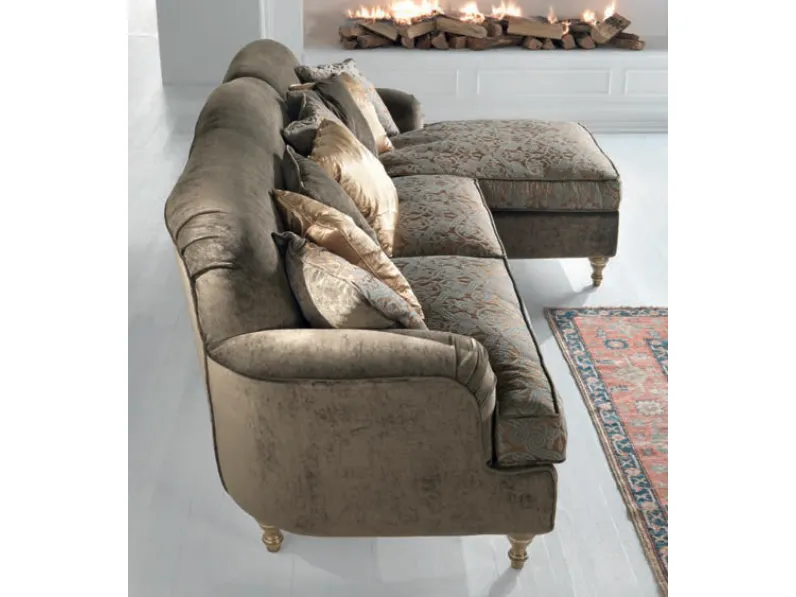 Divano con penisola plutone 49 luxury made in italy di Md work in stile classico a prezzo scontato