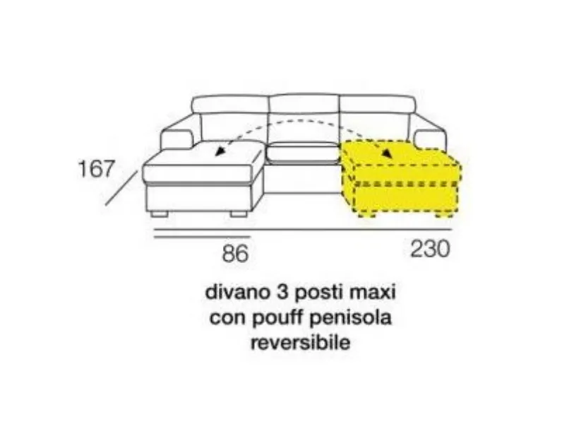 Divano Capri di Salvetti in stile moderno a prezzo Outlet