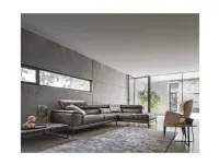 Divano in Pelle stile moderno modello Tiziano angolare scontato - 50%