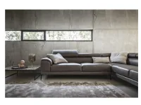 Divano in Pelle stile moderno modello Tiziano angolare scontato - 50%