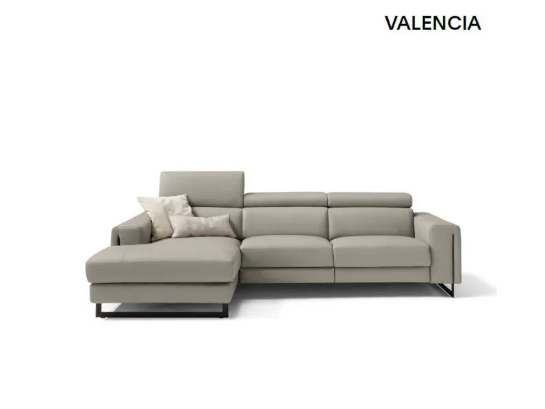 Divano in Pelle stile moderno modello Valencia scontato - 50%