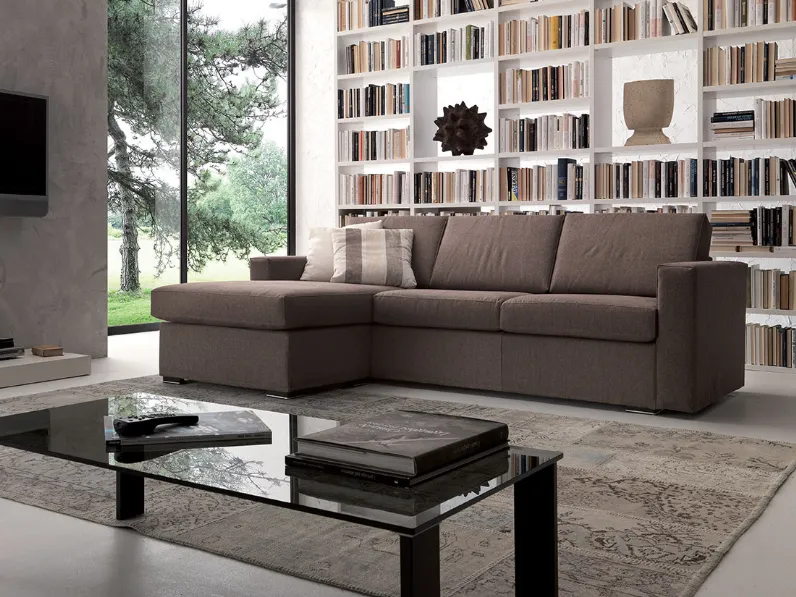 Divano Crippa divani&letti Divano con penisola reversibile Divani con penisola Tessuto Divano 3 posti