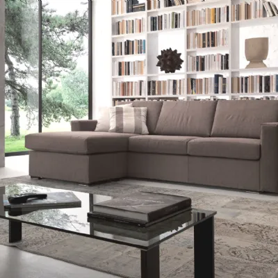 Divano Crippa divani&letti Divano con penisola reversibile Divani con penisola Tessuto Divano 3 posti