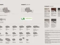 Divano New port special tessuto in poliuretano  Samoa in Offerta Outlet