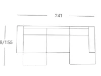 Divano Con penisola modello Delon 241 x 155 di Exc� a prezzi outlet