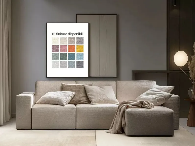 Divano Divano modulo in Tessuto sfoderabile  di Artigianale scontato 37%