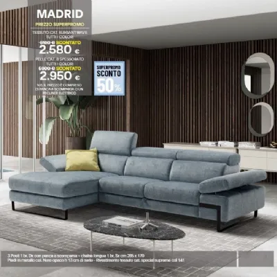 Divano in Tessuto stile design modello Madrid scontato - 50%