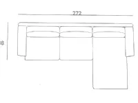 Divano Detar 272 x 155 tessuto in poliuretano  Exc� in Offerta Outlet