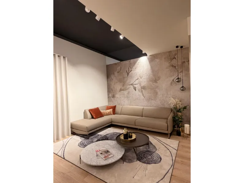 Divano Divano angolare asolo in Pelle Pianca a prezzo ribassato