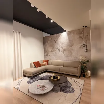 Divano Divano angolare asolo pelle in poliuretano  Pianca a prezzo Outlet