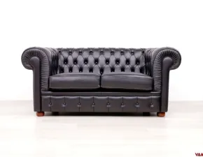 Divano Divano chesterfield 2 posti nero Vama divani ad un prezzo conveniente