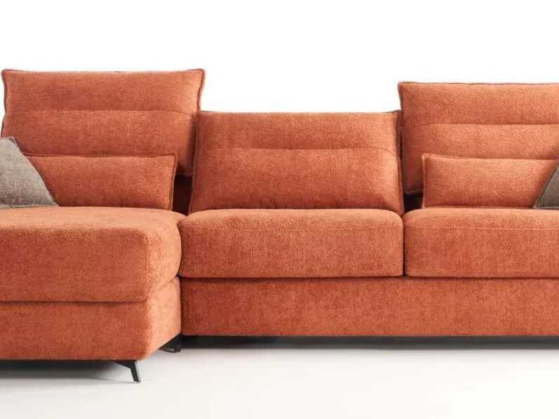 Divano moderno tessuto Divano letto palermo con penisola di Hoppl� con sconto del - 40%