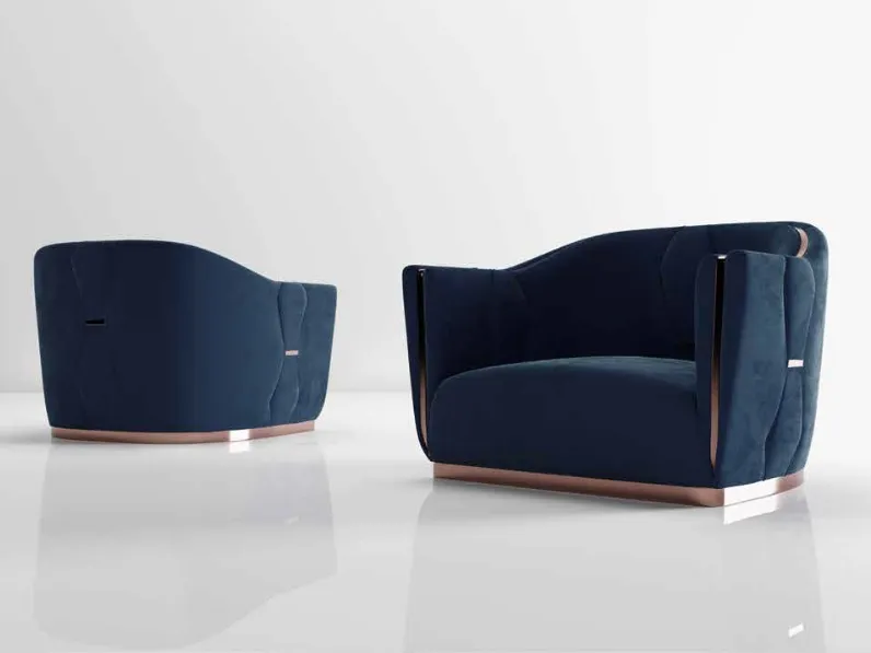 Divano luxury velluto acciaio  Md work a prezzi outlet