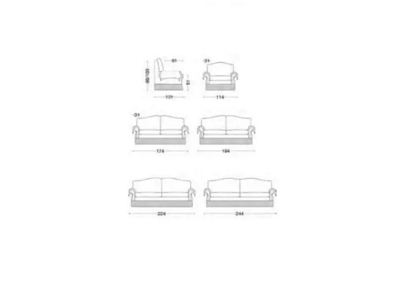 Divano sanremo luxury tessuto Md work a prezzo scontato