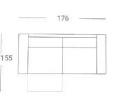 Divano Delon 176 x 155 in Tessuto Exc� a prezzo ribassato