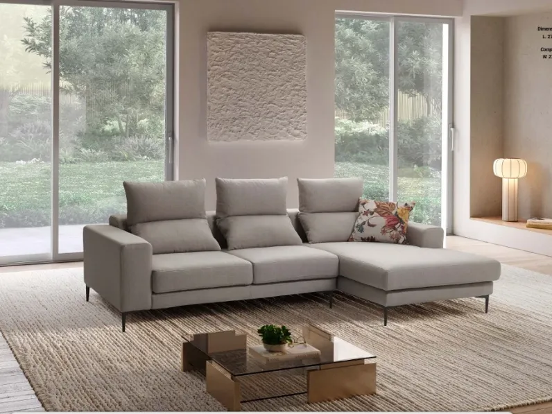 Divano Flora 278 x 165 tessuto in poliuretano  Exc� a prezzo Outlet