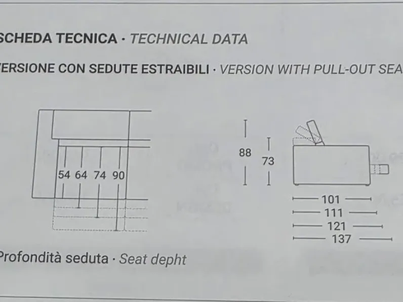 Divano da 3 posti modello Froll 292 x 224 di Excò scontato