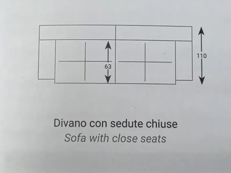 Divano in Tessuto stile moderno modello Gigolò 240 x 110 scontato - 22%