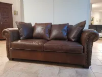 Divano in Pelle stile classico modello Divano klaus scontato - 45%