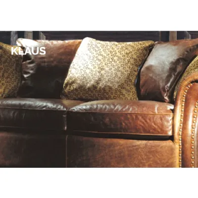 Divano in Pelle stile classico modello Divano klaus scontato - 45%