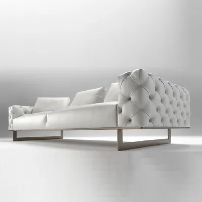 Divano in Pelle stile design modello Divano a molle pelle capitonne scontato - 31%