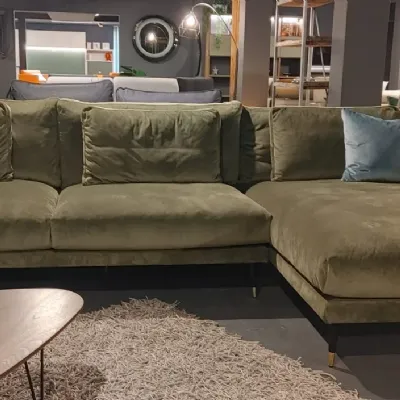 Divano con penisola Artigianale Divano barlow by domingo salotti PREZZI OUTLET sconto 50%