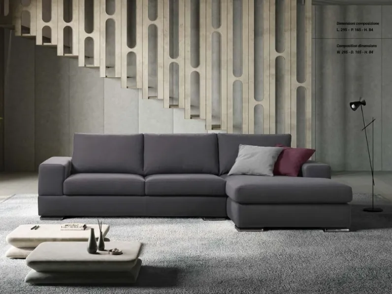 Divano moderno tessuto Lerroy 295 x 165 di Exc� con sconto del - 22%