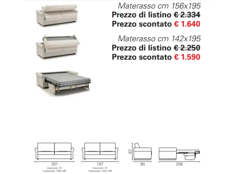 Divano letto Bk08premium Bikappa in Offerta Outlet a soli 1740€