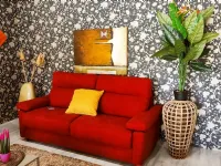Divano letto Vitarelax in Offerta Outlet. Tessuto misto piuma.