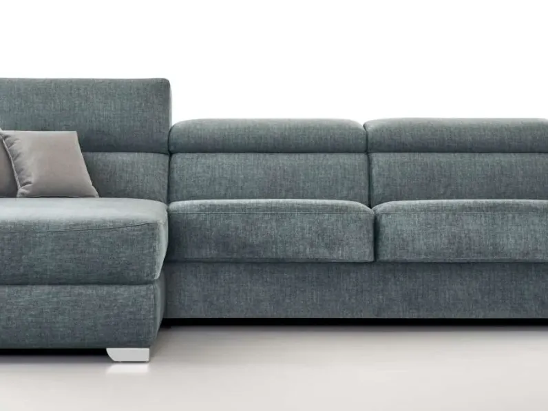 Divano Divano letto roma con penisola tessuto in poliuretano  Hoppl� in Offerta Outlet