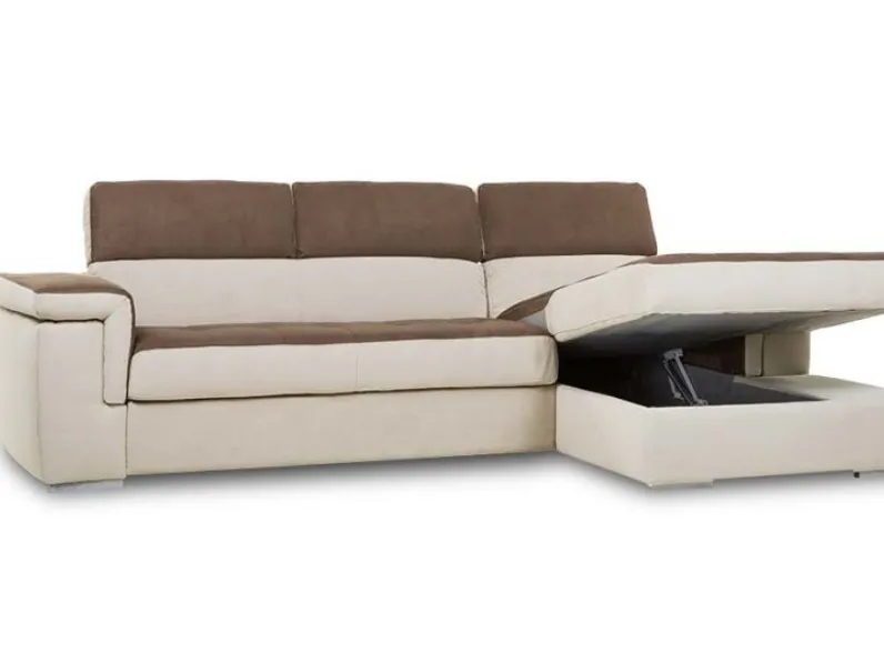 Divano letto Divano con letto e penisola contenitore vai colori  Md work in Offerta Outlet