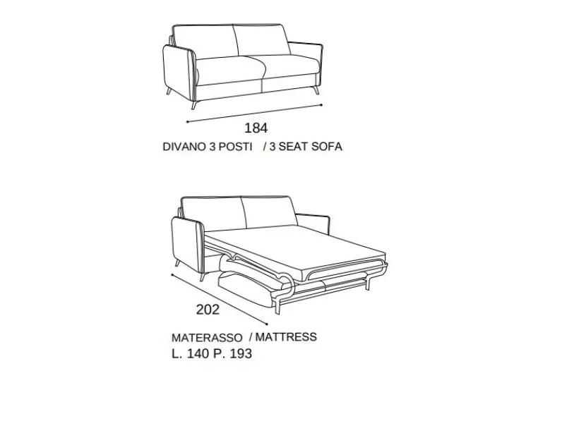Scopri il Divano Letto Luxury Md: 48% di sconto! Memory Work in OFFERTA.