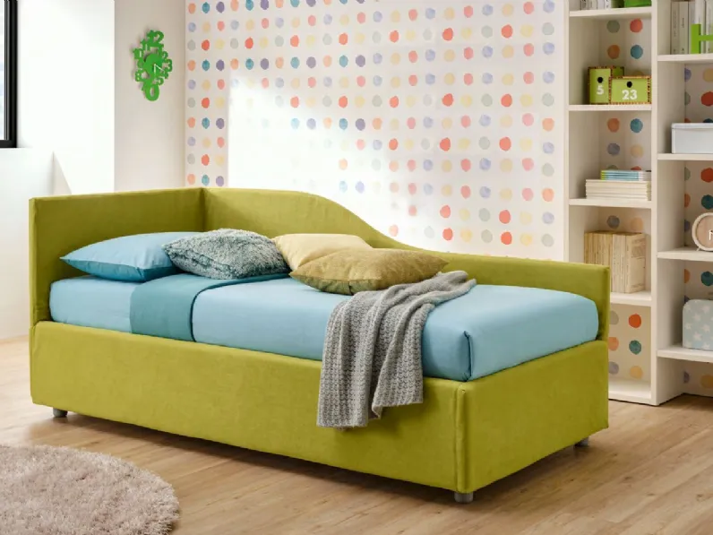 Divano in Tessuto stile moderno modello Divano letto roxy con contenitore in tessuto pistacchio scontato - 60%