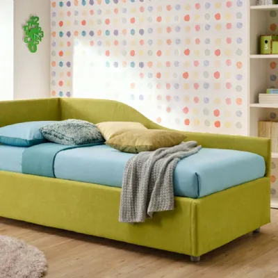 Divano in Tessuto stile moderno modello Divano letto roxy con contenitore in tessuto pistacchio scontato - 60%