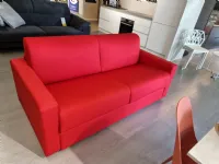 Divano letto in Tessuto Carmen rosso Salvetti