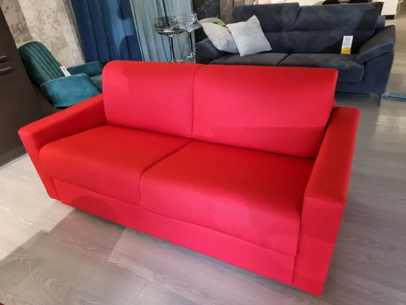 Divano letto in Tessuto Carmen rosso Salvetti