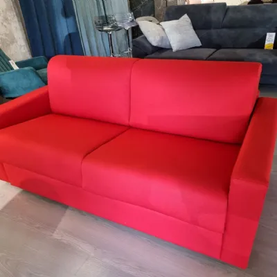 Divano letto in Tessuto Carmen rosso Salvetti